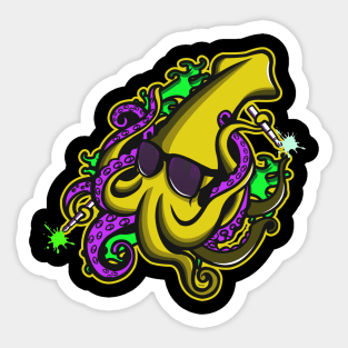 Urban Ocean Squid (Yellow) Sticker